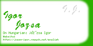 igor jozsa business card